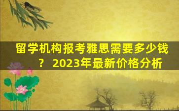 留学机构报考雅思需要多少钱？ 2023年最新价格分析